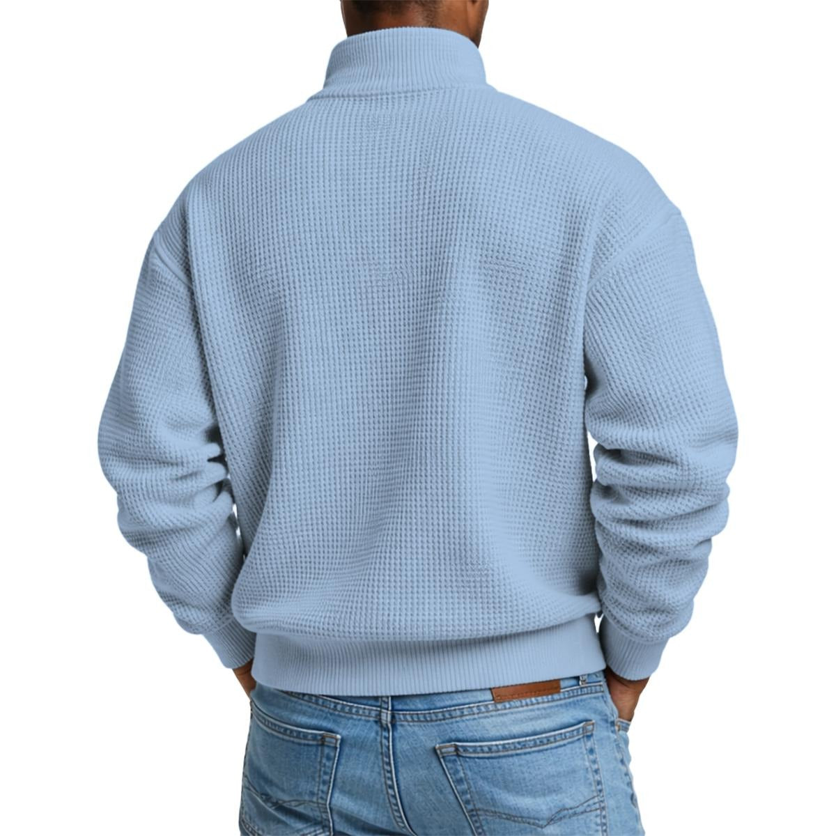 Chaos Bull Men's Waffle Knit Casual Sweatshirt/Half Zipper