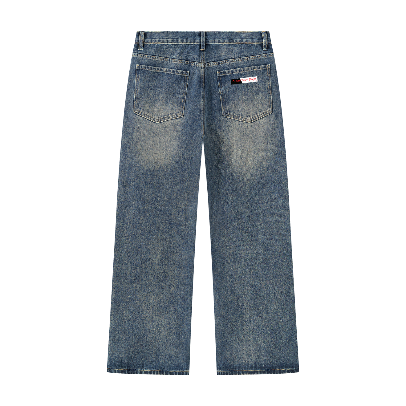 Men’s Vintage Wash Straight Leg Denim Jeans
