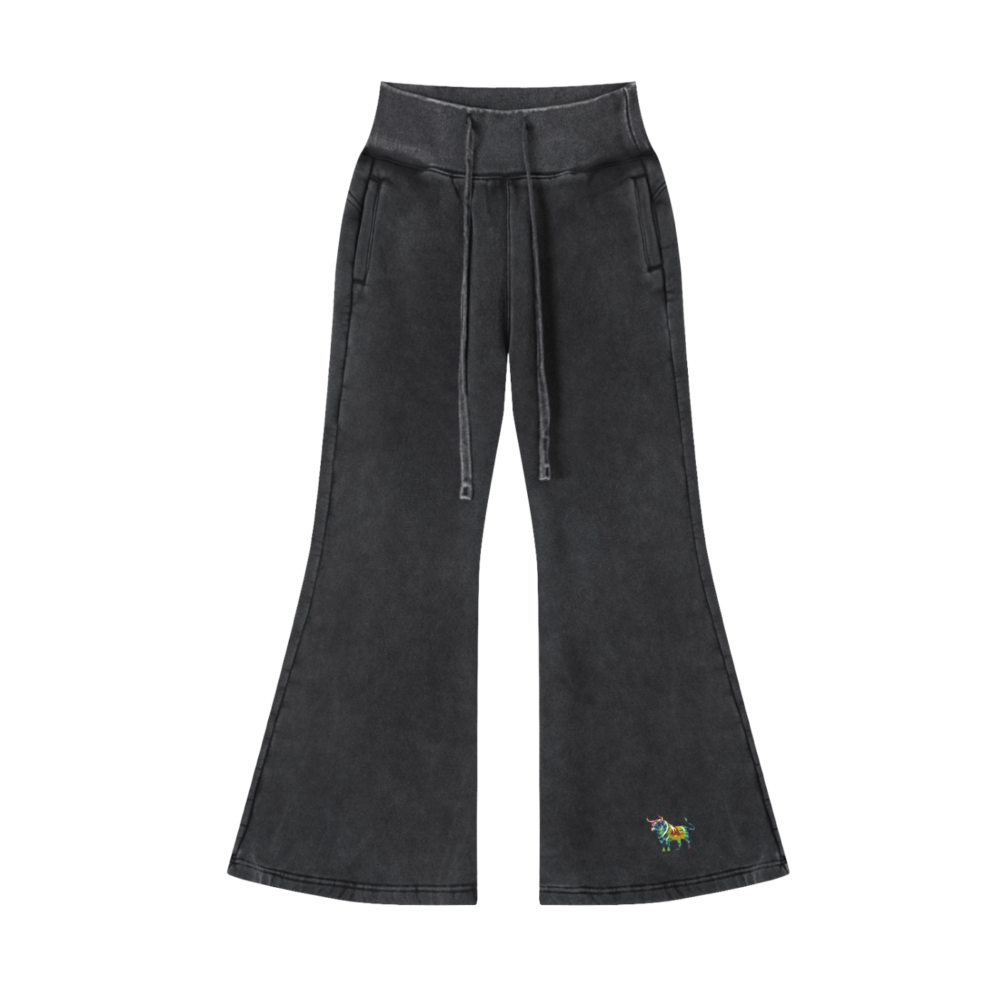Chaos Bull Vintage Washed Flared Fleece Pants