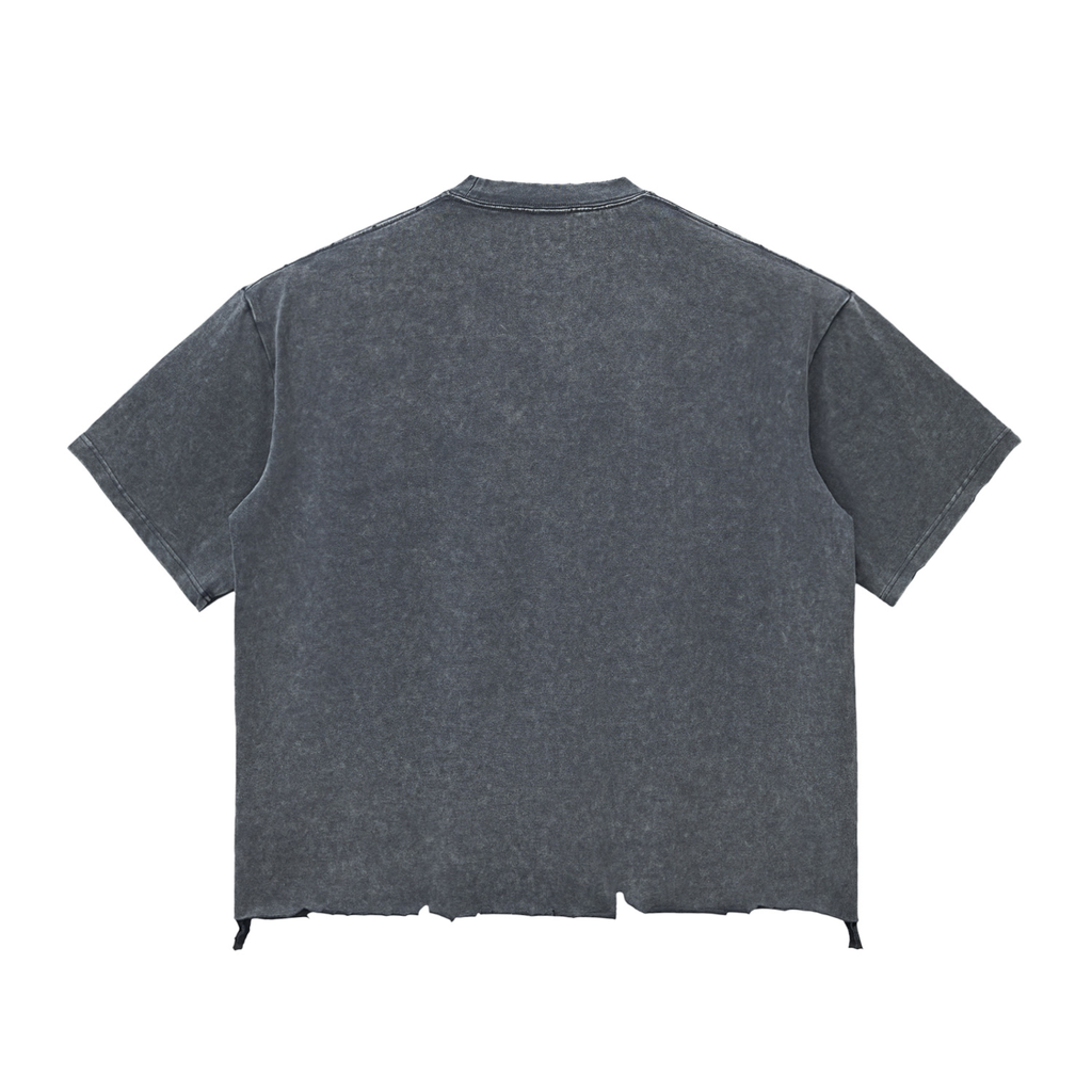 Angry Bear Snow Wash Raw-Hem Boxy T-shirt Adult