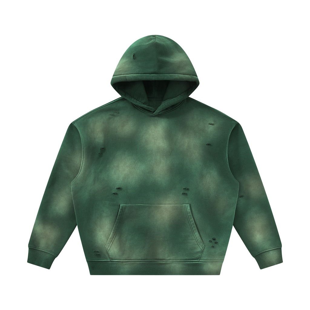 Sunfade Frayed Fleece Hoodie Unisex Adult