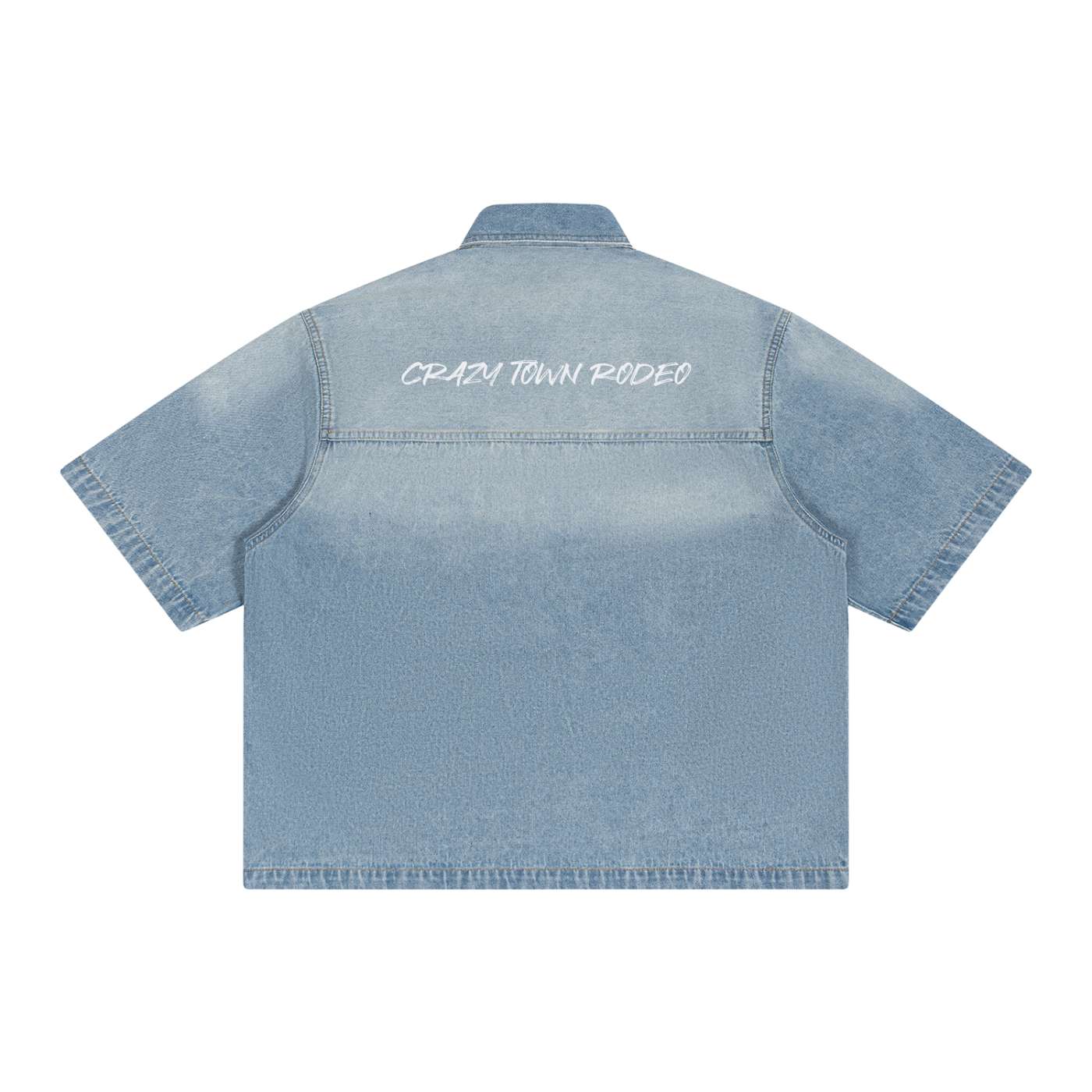 Chaos Bull Vintage Wash Boxy Short Denim Shirt Adult