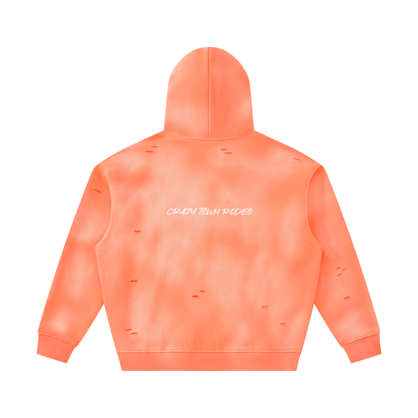 Sunfade Frayed Fleece Hoodie Unisex Adult
