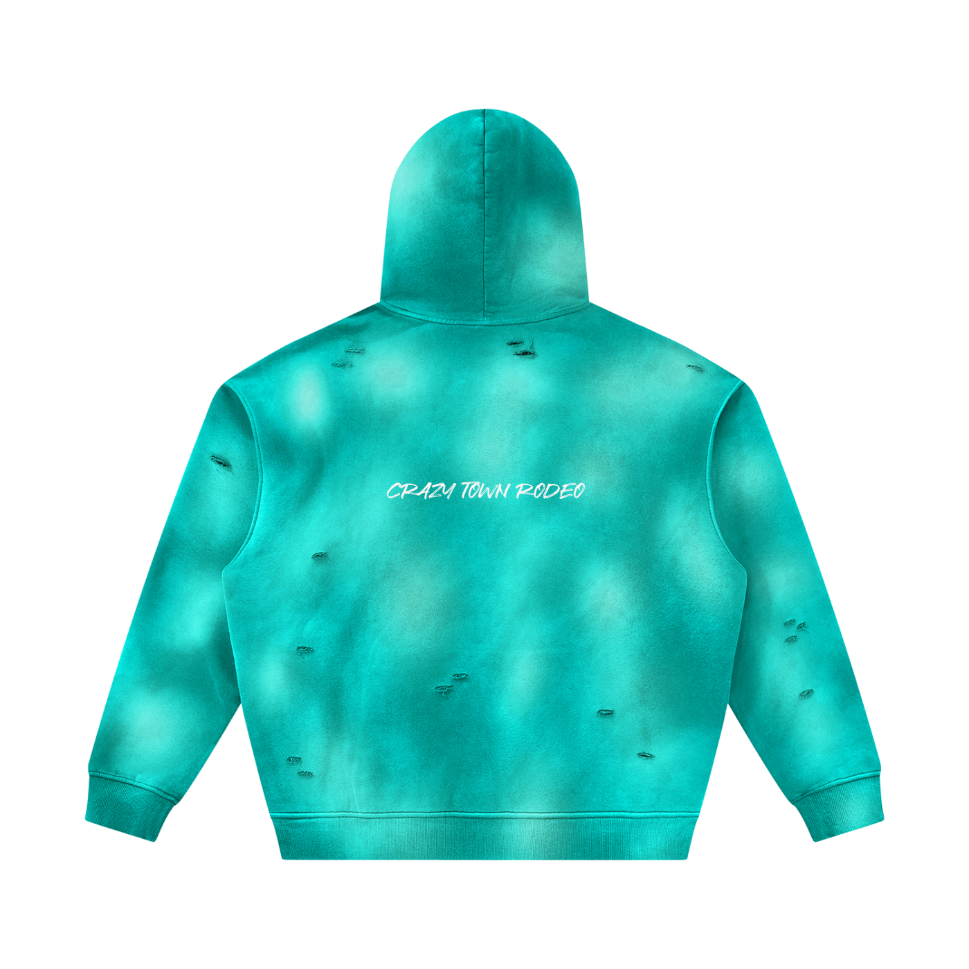 Sunfade Frayed Fleece Hoodie Unisex Adult
