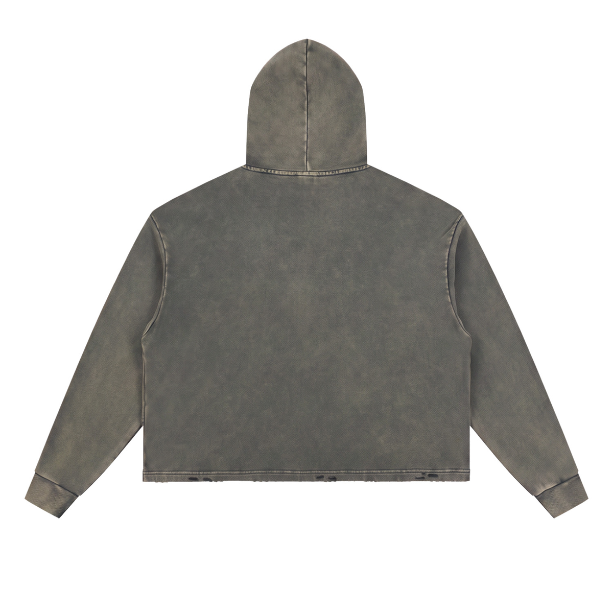 Vintage Washed Frayed-Hem Hoodie Adult Unisex