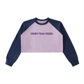 Raw-Hem Color-Block Raglan Crop Sweatshirt Women's