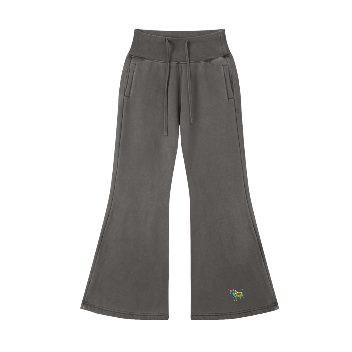 Chaos Bull Vintage Washed Flared Fleece Pants