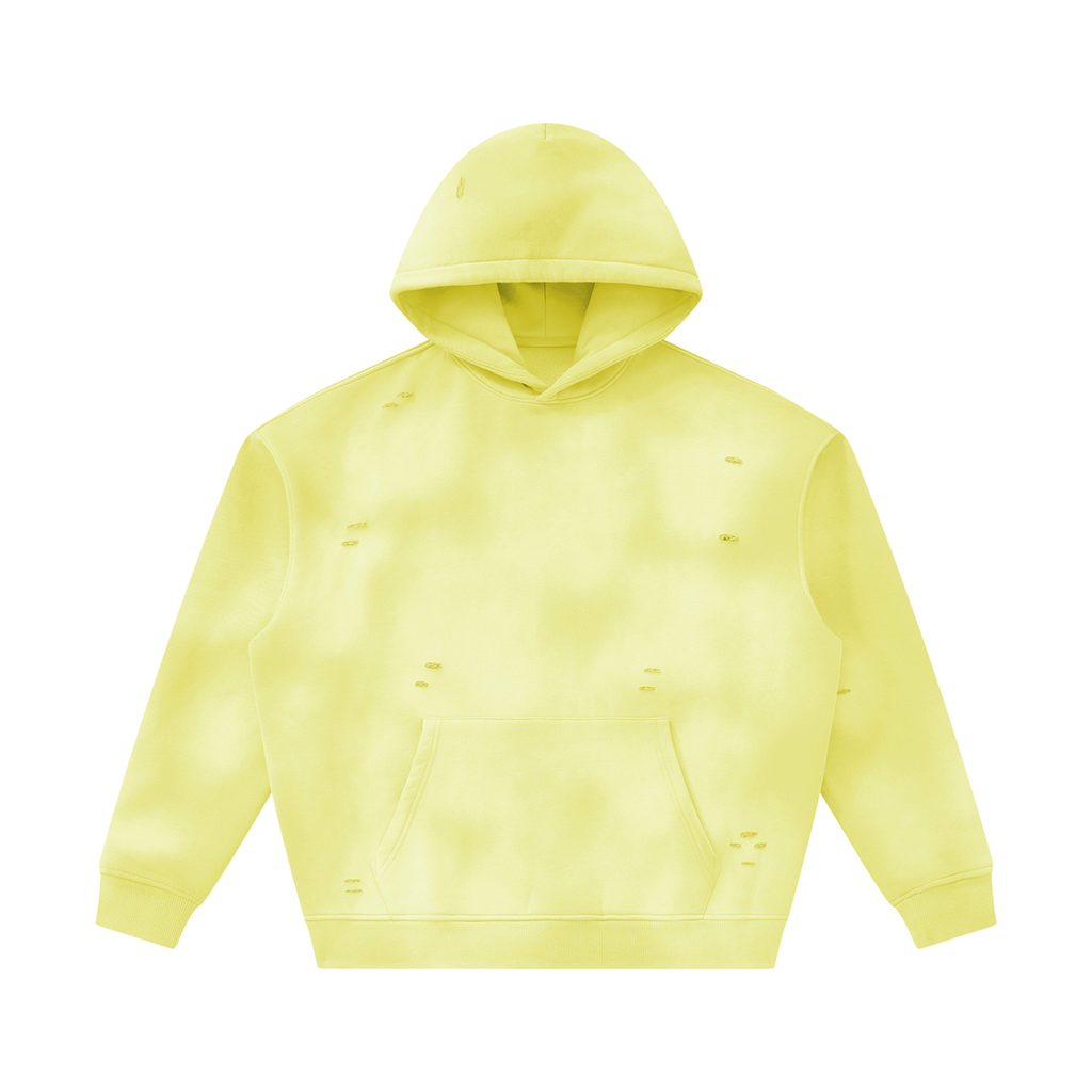 Sunfade Frayed Fleece Hoodie Unisex Adult