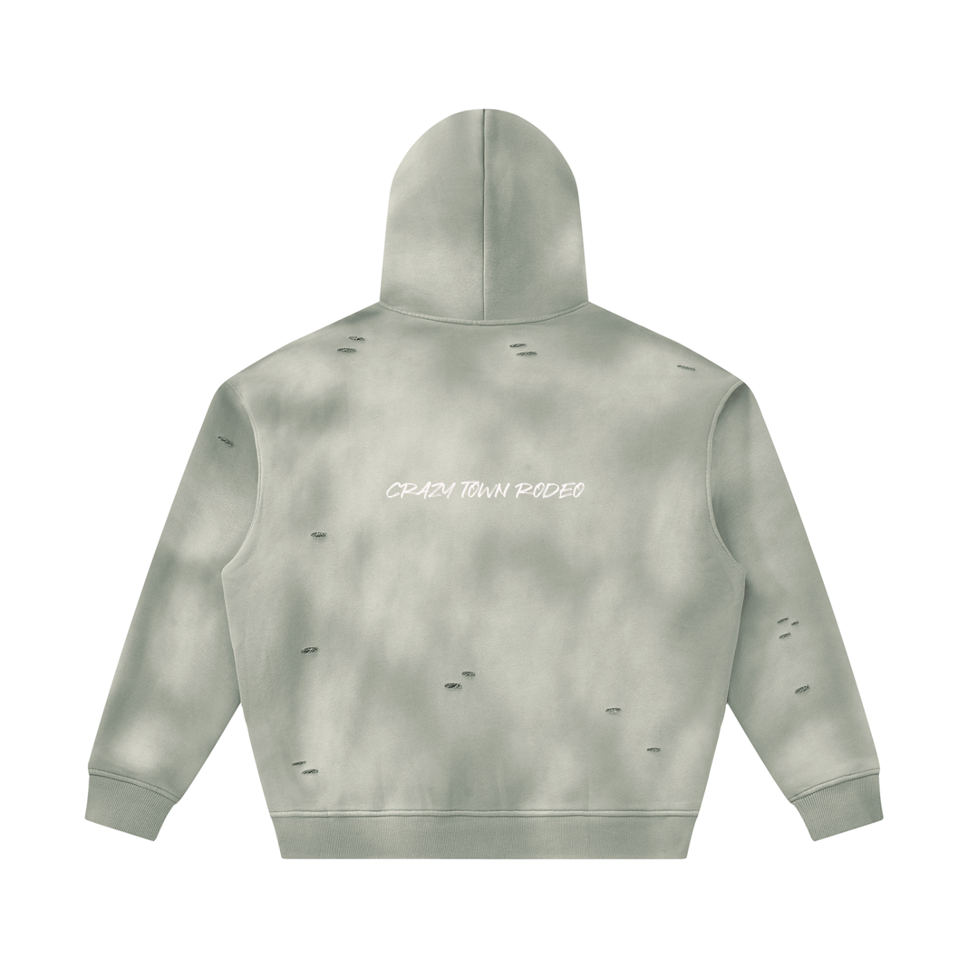Sunfade Frayed Fleece Hoodie Unisex Adult