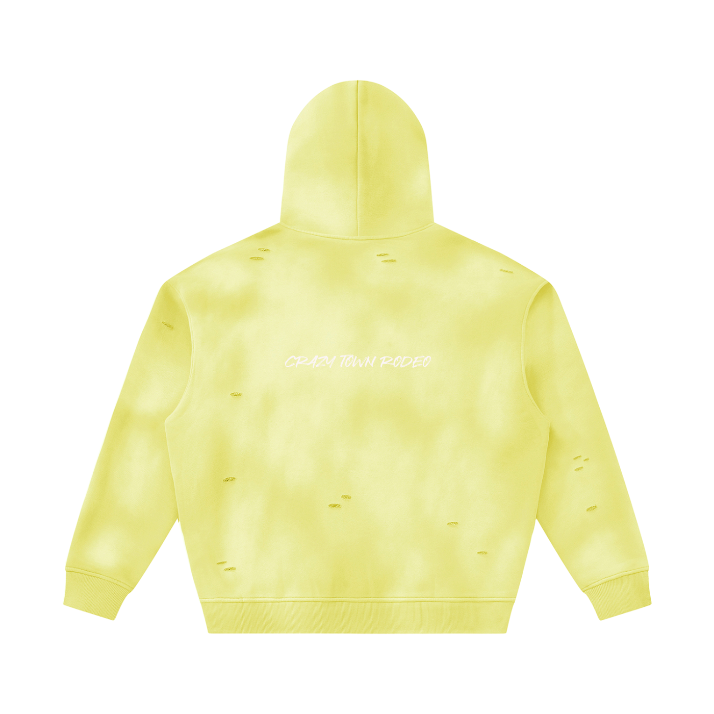 Sunfade Frayed Fleece Hoodie Unisex Adult