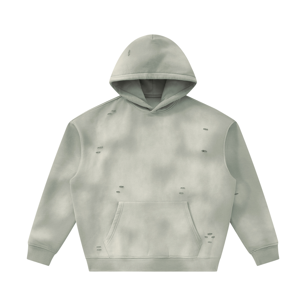 Sunfade Frayed Fleece Hoodie Unisex Adult