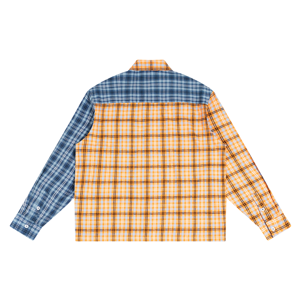 Chaos Bull Oversized Plaid Color Block Shirt Adult