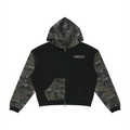 Colorblock Camo Full Zip Boxy Hoodie Adult