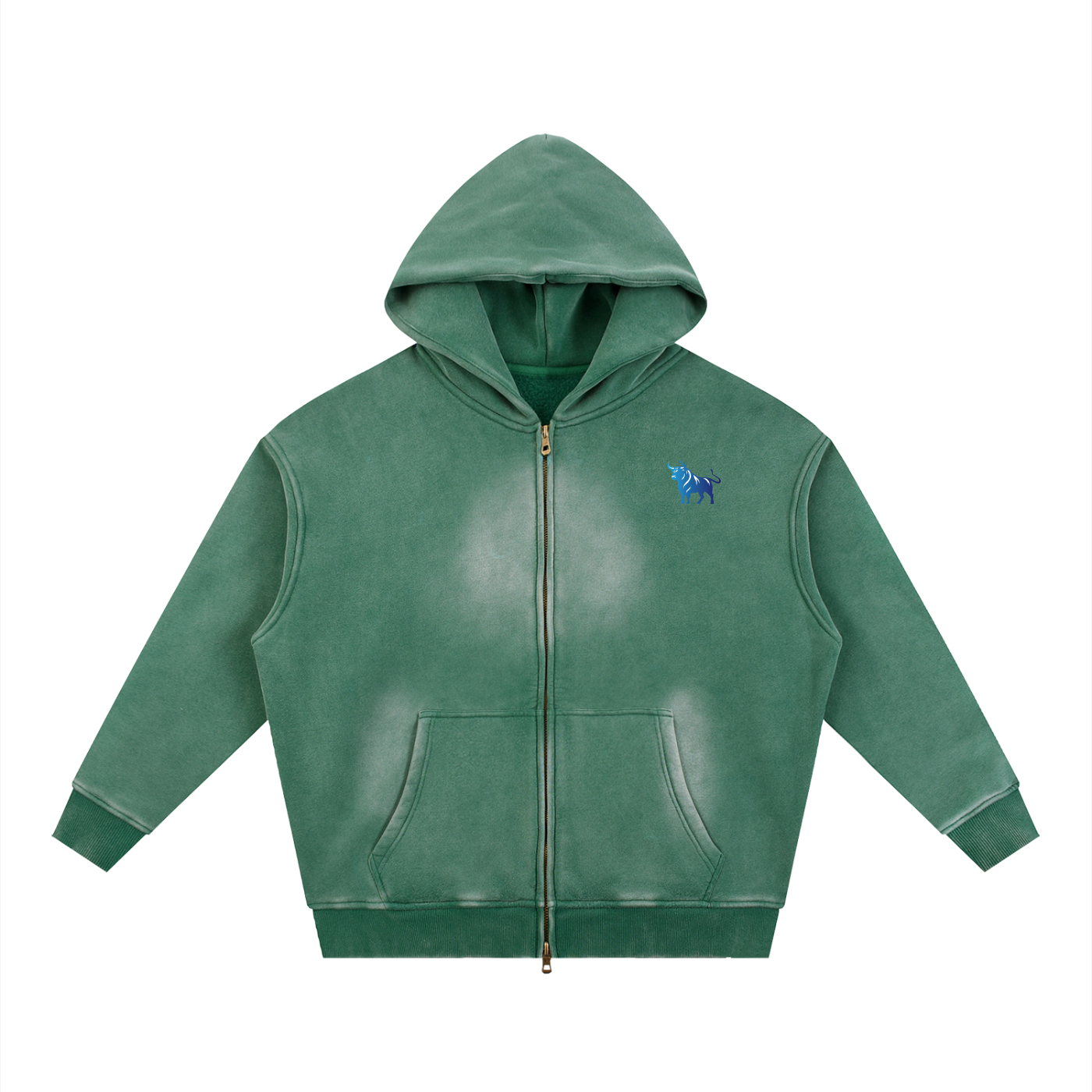 Wear Your Chaos Sunfade Two-way Zipper Boxy Fleece Hoodie Adult