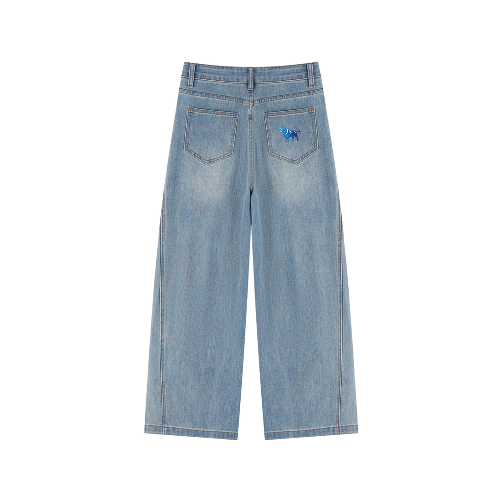 Women’s Vintage Wash High Rise Wide Leg Jeans