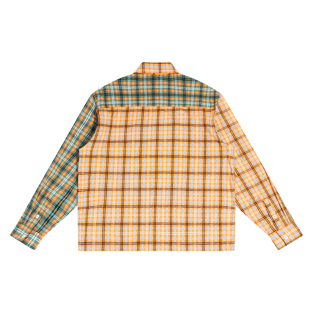 Chaos Bull Oversized Plaid Color Block Shirt Adult
