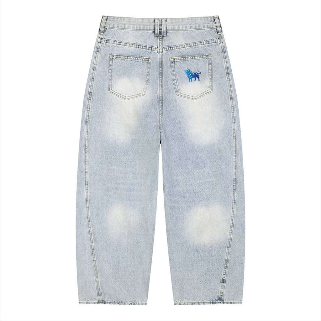 Wear Your Chaos Men's Vintage Wash Sunfade Barrel Leg Jeans
