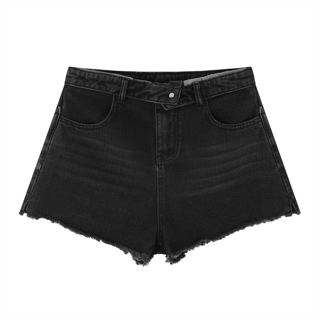 Women's Vintage Wash High Rise Denim Shorts