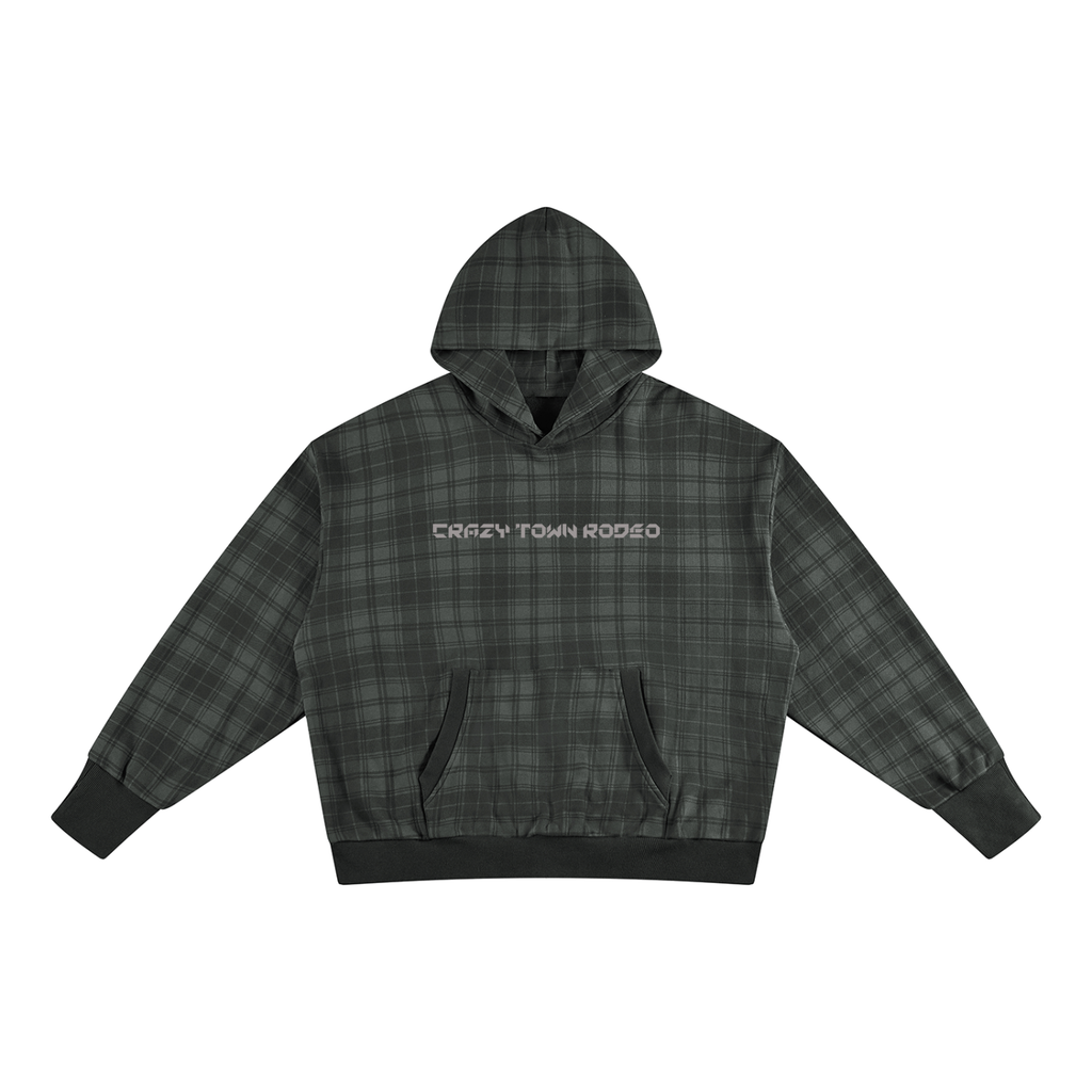 Plaid Color Block Hoodie Unisex Adult