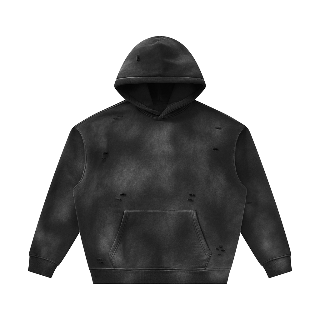 Sunfade Frayed Fleece Hoodie Unisex Adult