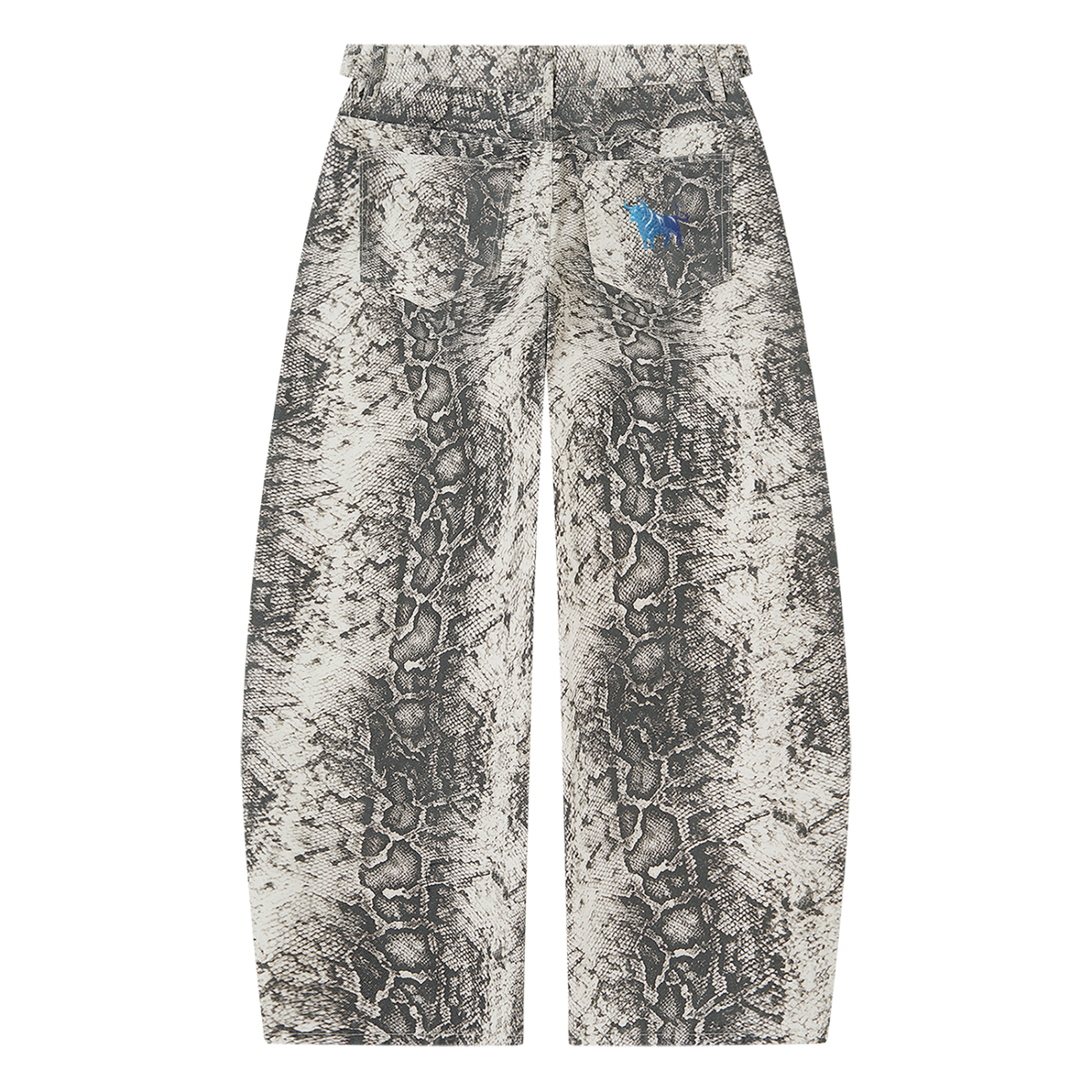 Men's Snake Print Barrel Leg Pants
