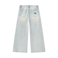 Men's Vintage Wash Wide Leg Denim Jeans