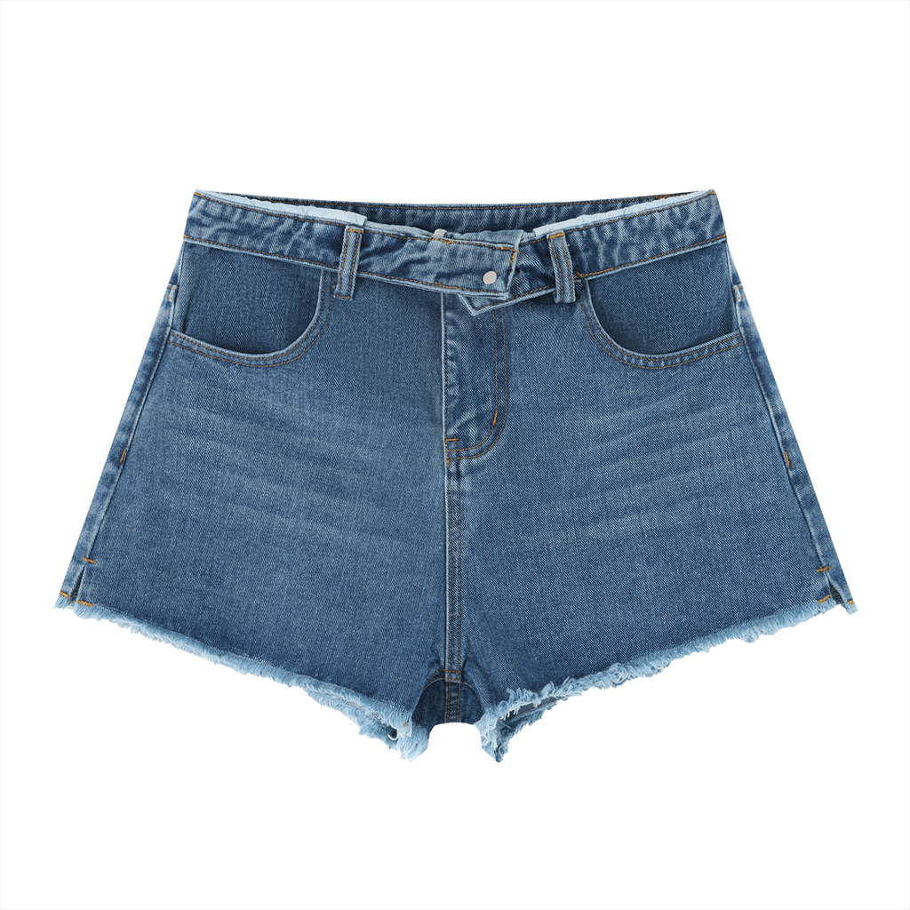Women's Vintage Wash High Rise Denim Shorts