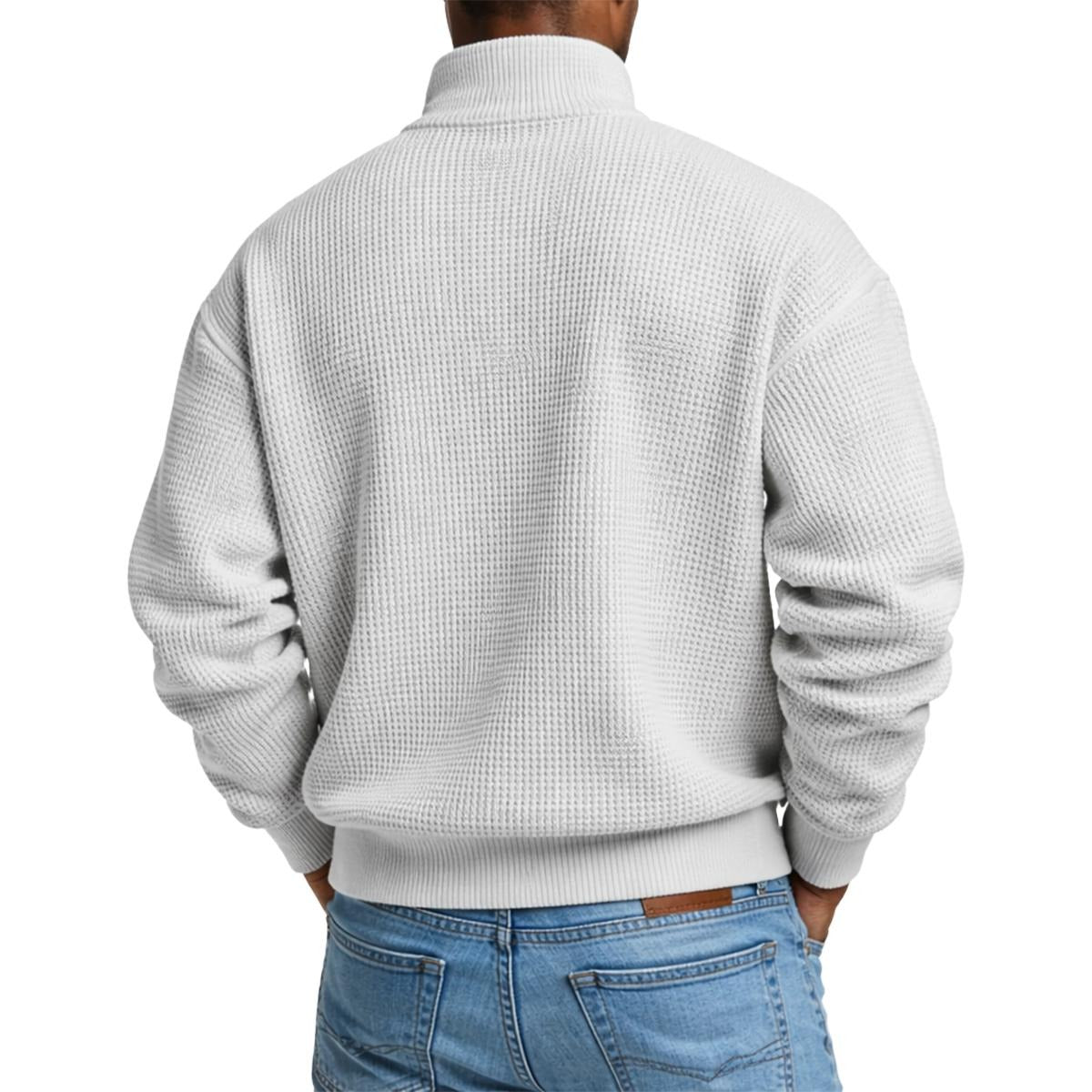 Chaos Bull Men's Waffle Knit Casual Sweatshirt/Half Zipper
