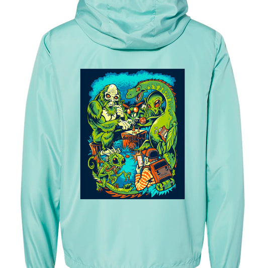 Aqua/ White Zipper - BACK