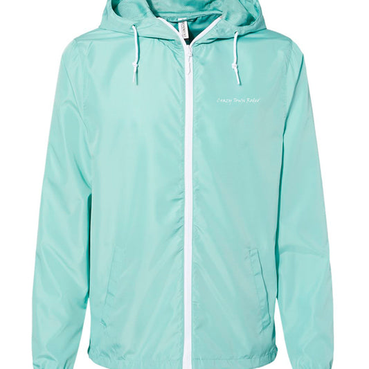 Aqua/ White Zipper - FRONT